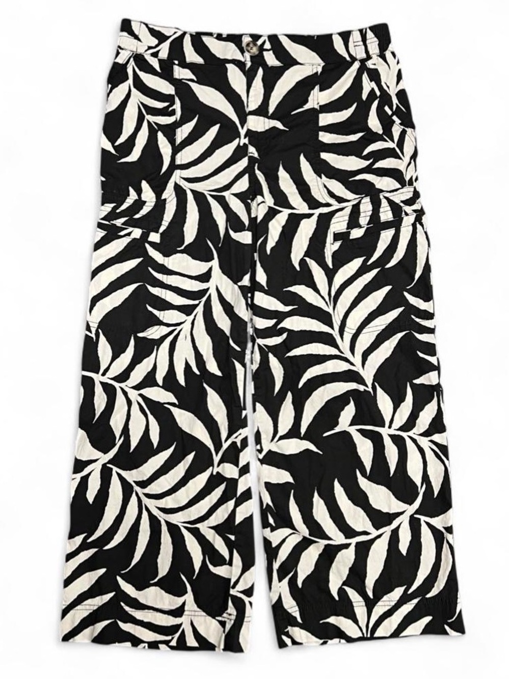 Democracy High Rise Utility Crop Leaf Print Pants Size 8